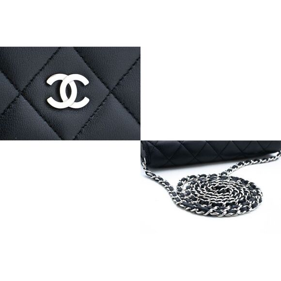 Chanel Wallet On Chain Black Leather Shoulder Bag (Pre-Owned) - Picture 4 of 12